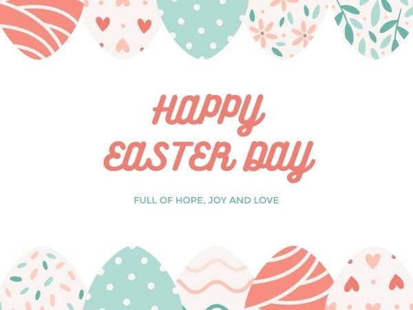 Colorful Illustration Easter Egg Holiday Celebration Card