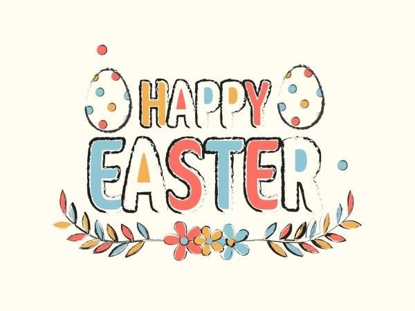 Colourful Happy Easter Greeting Card
