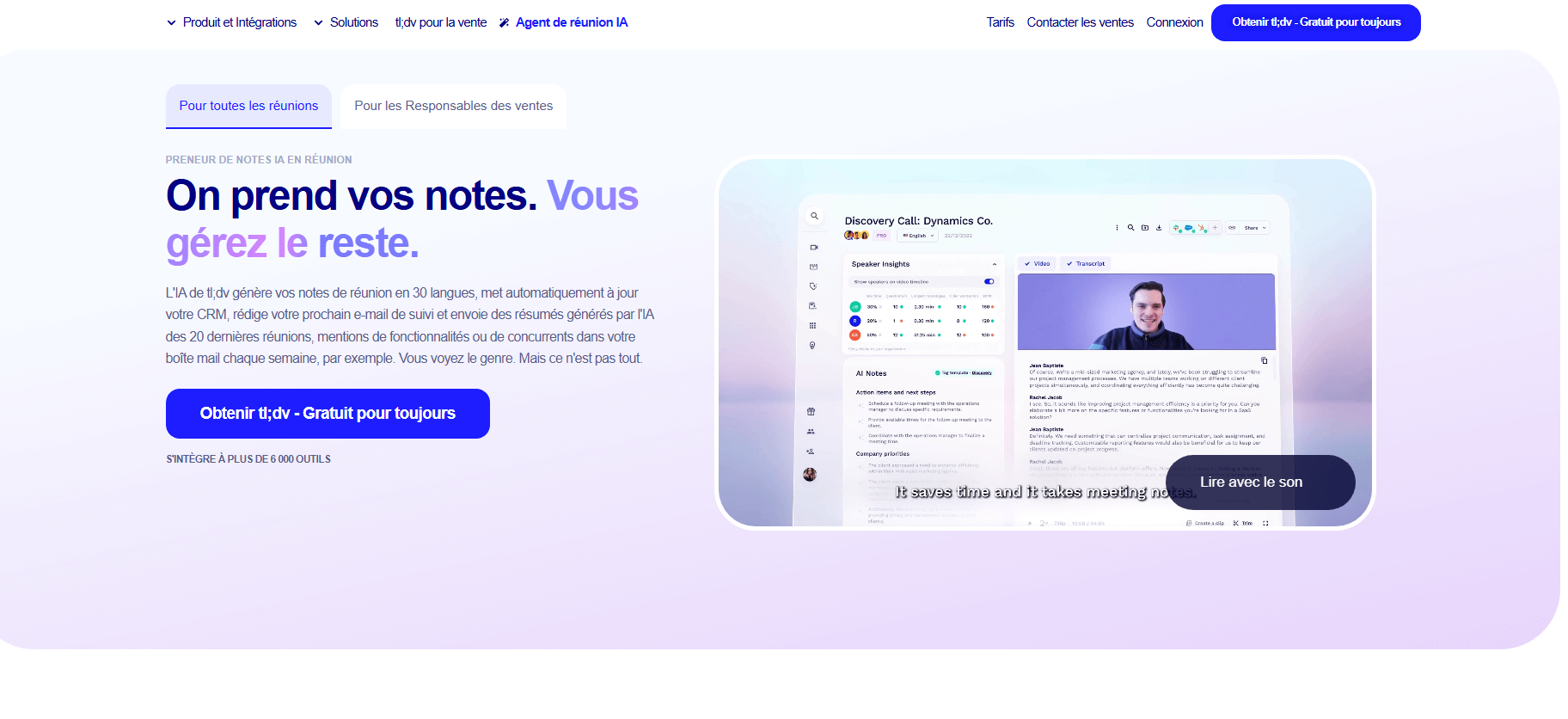 compte rendu reunion ia avec tldv io