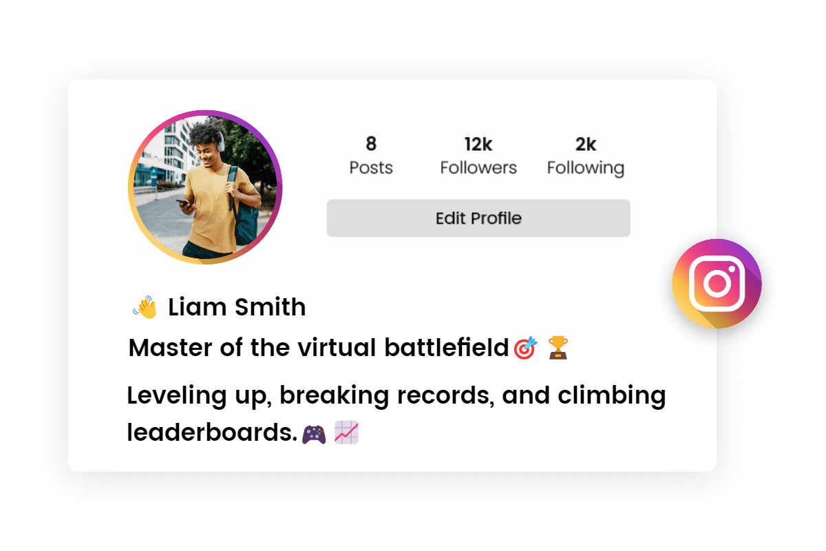 cool gaming bio for instagram