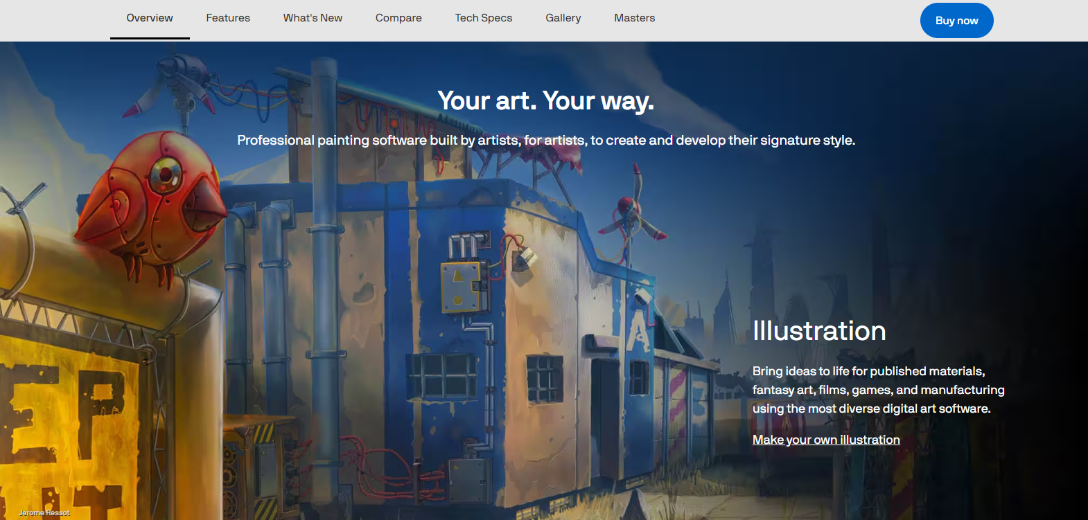 corel painter landing page