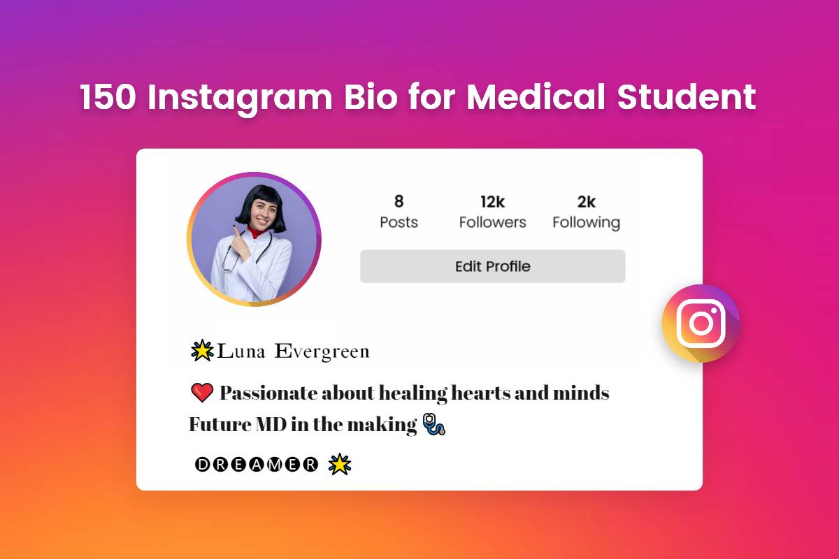 craft a stunning instagram bio as a medical student in fotor