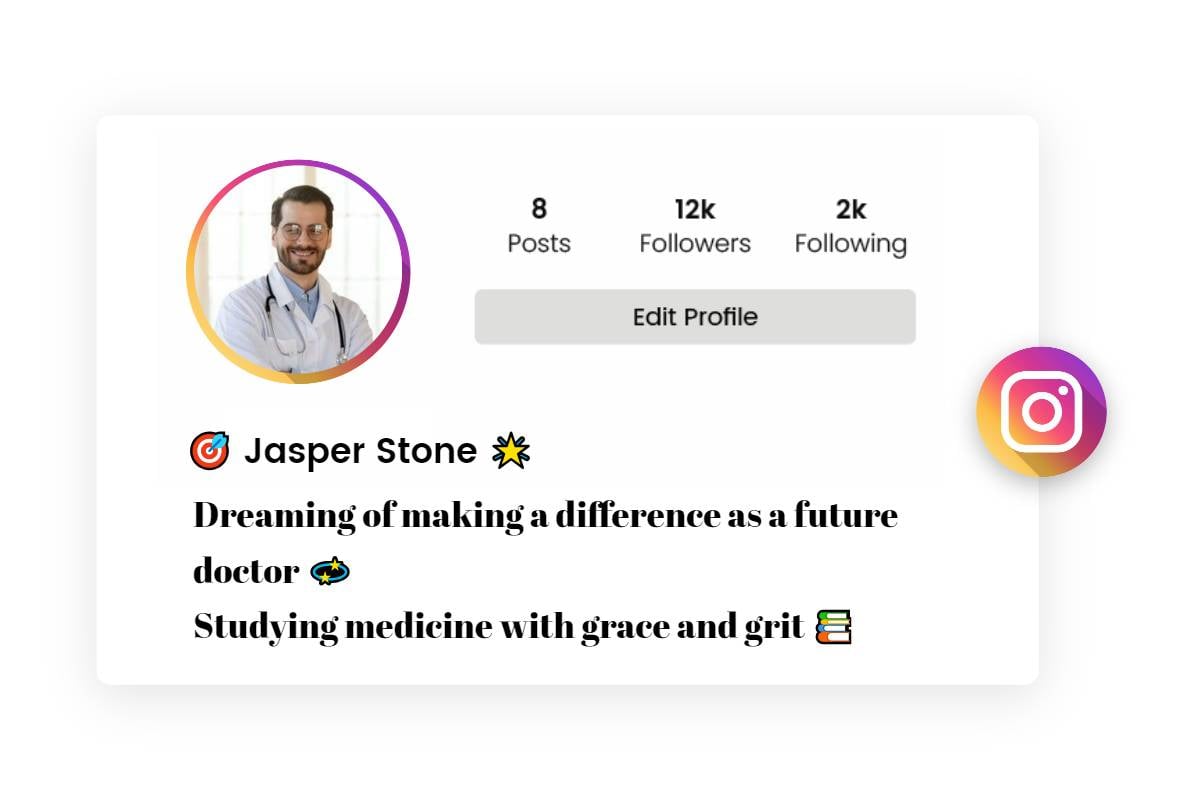 craft a stunning instagram bio as a medical student