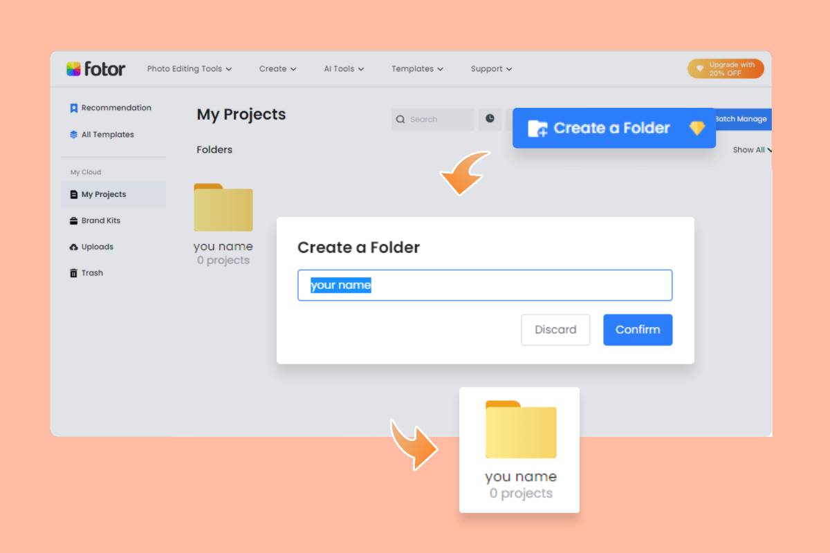 create a folder in project of Fotor