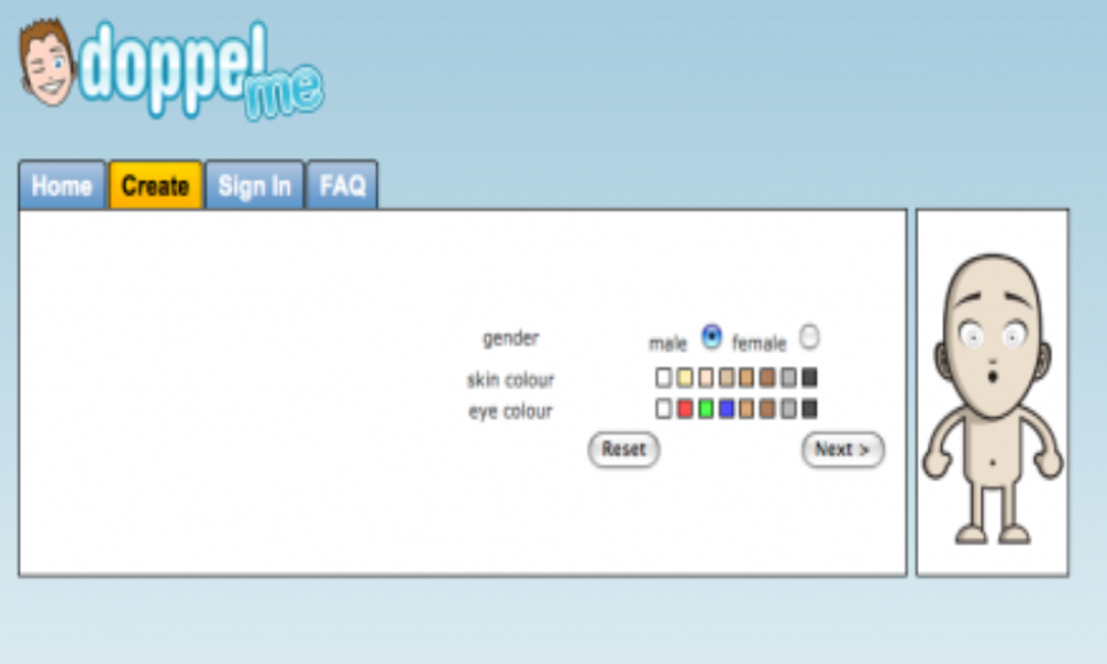 create avatar with dopple me with a cartoon naked on the right side