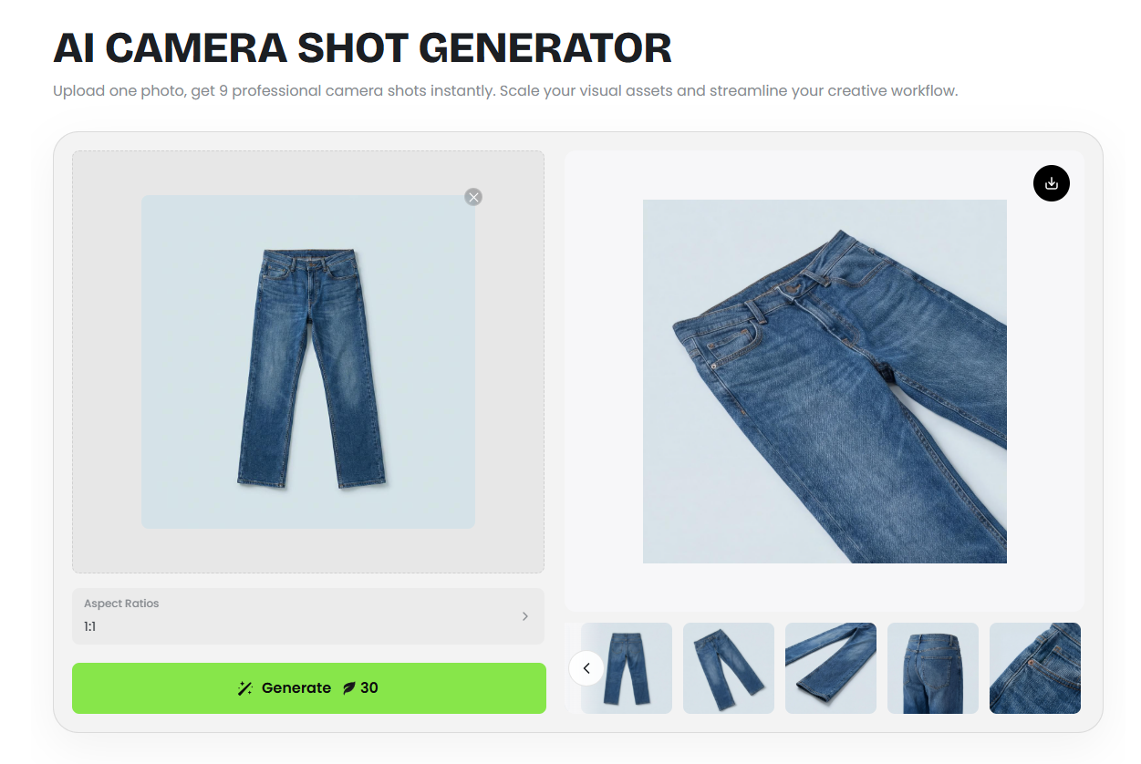 create multi shot images of a jeans image
