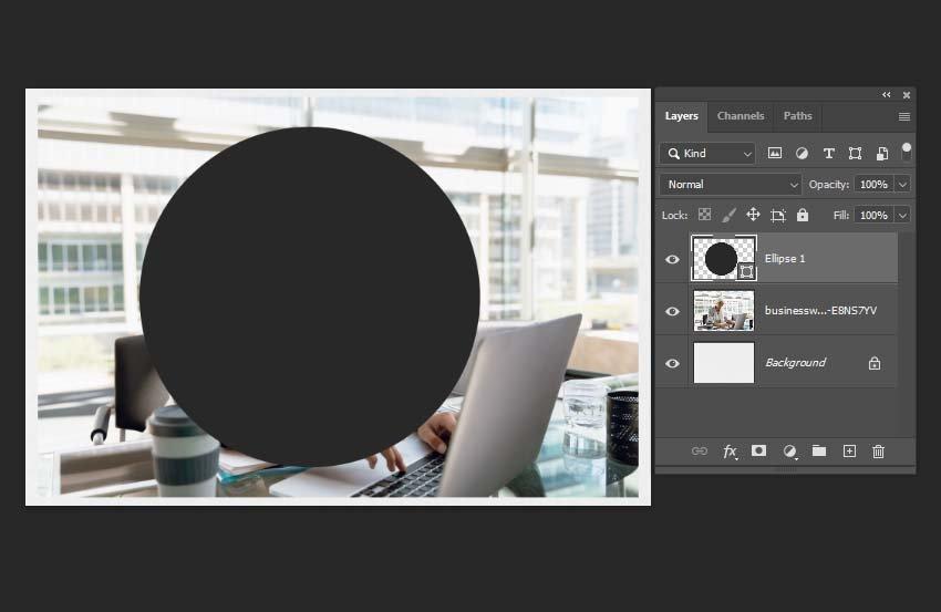 crop image in circle shape using photoshop