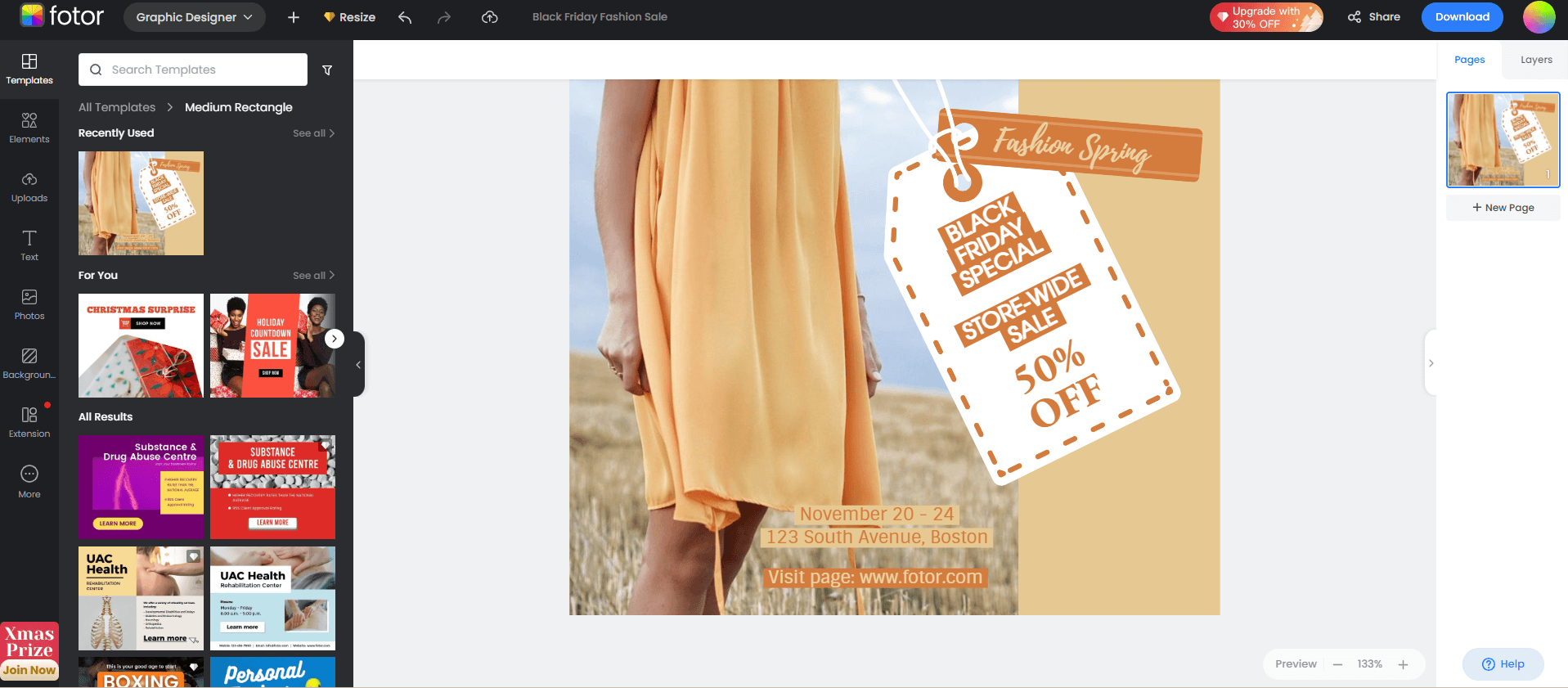 customize a sale banner with fotor banner maker