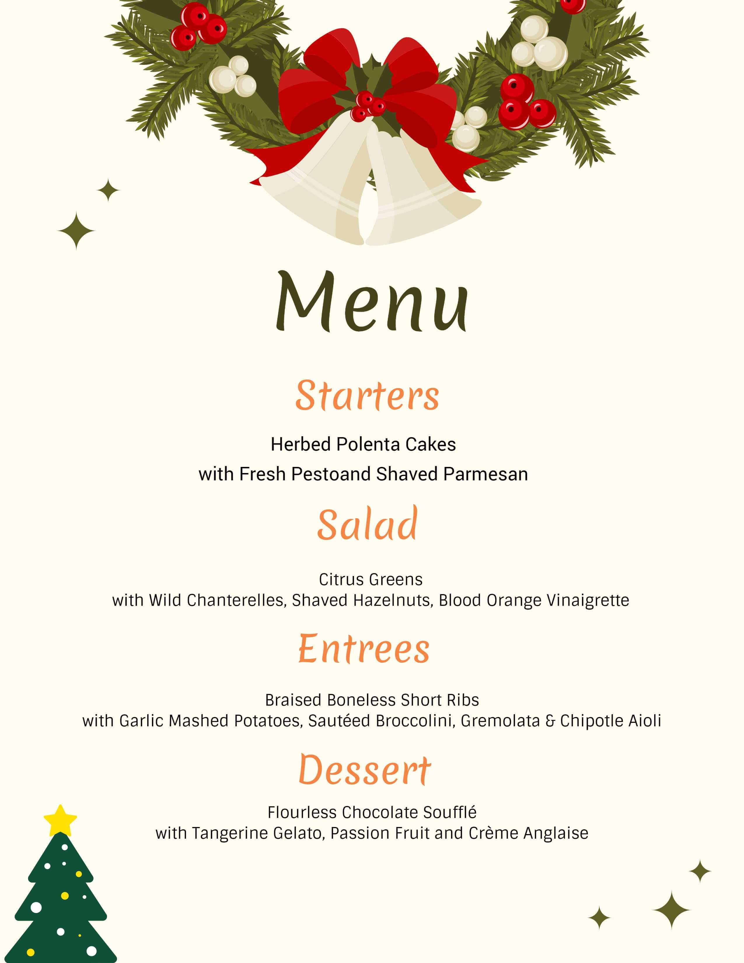 Cute Christmas menu template