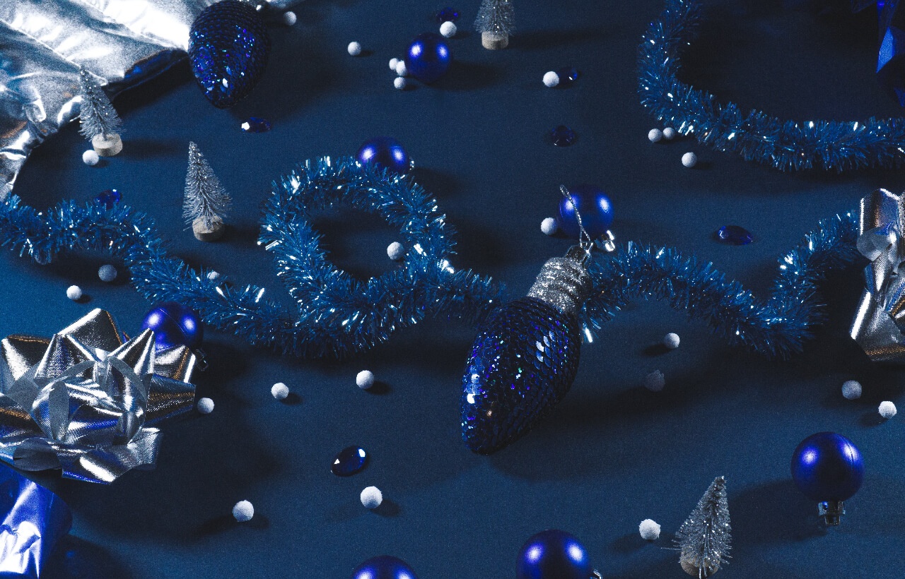 dark blue christmas decorations