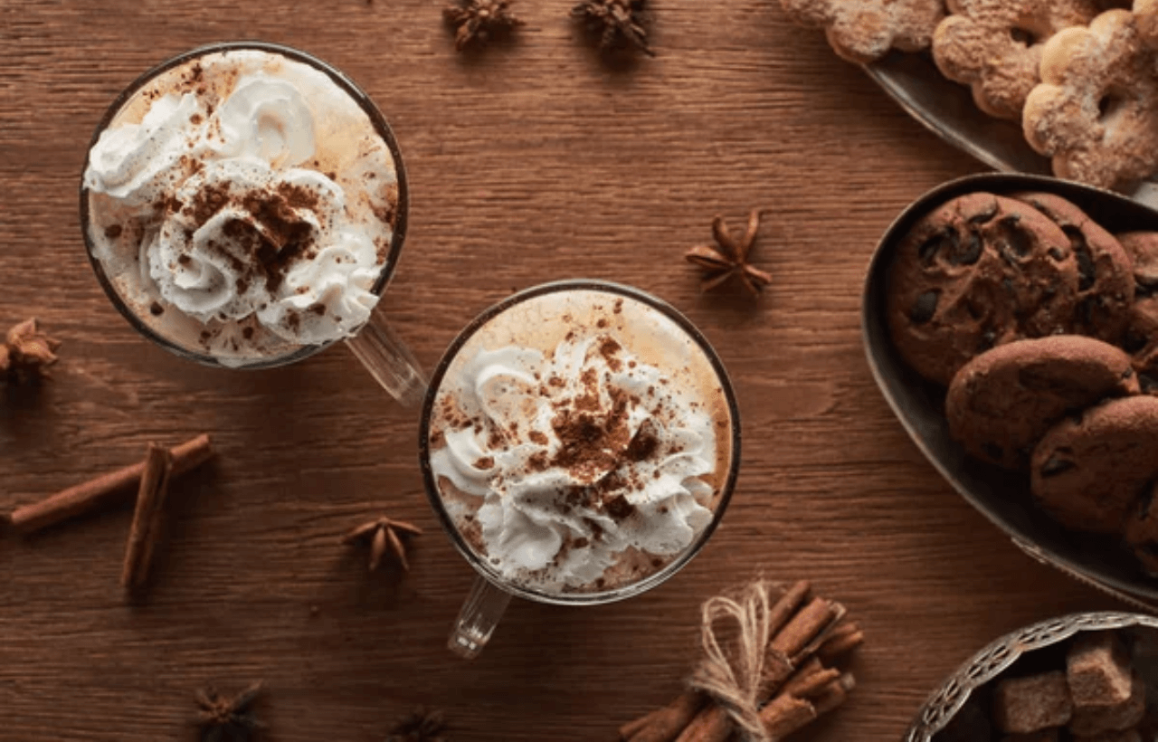 delicious cappuccino and cookies