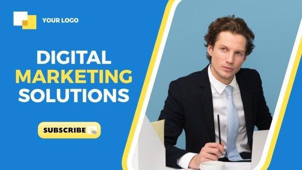 Blue Simple Modern Digital Marketing Solutions Youtube Thumbnail