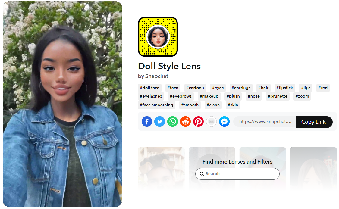 doll style filter from Snapchat