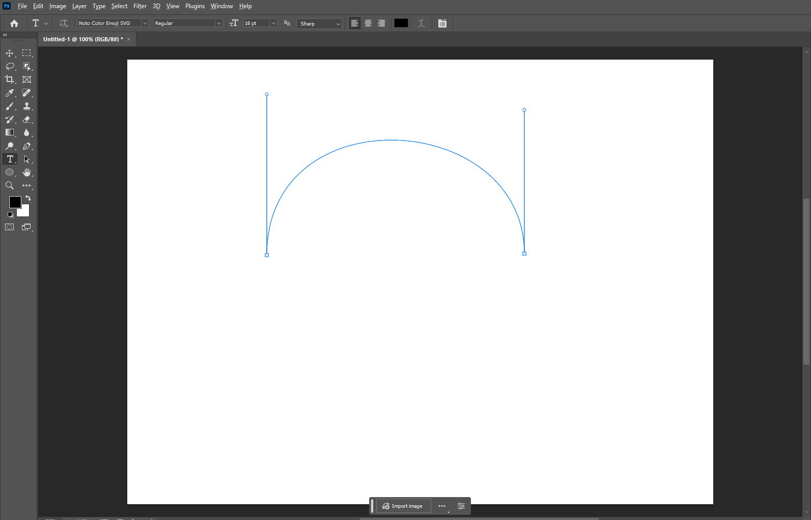 drag the anchors to shape a curve line in photoshop