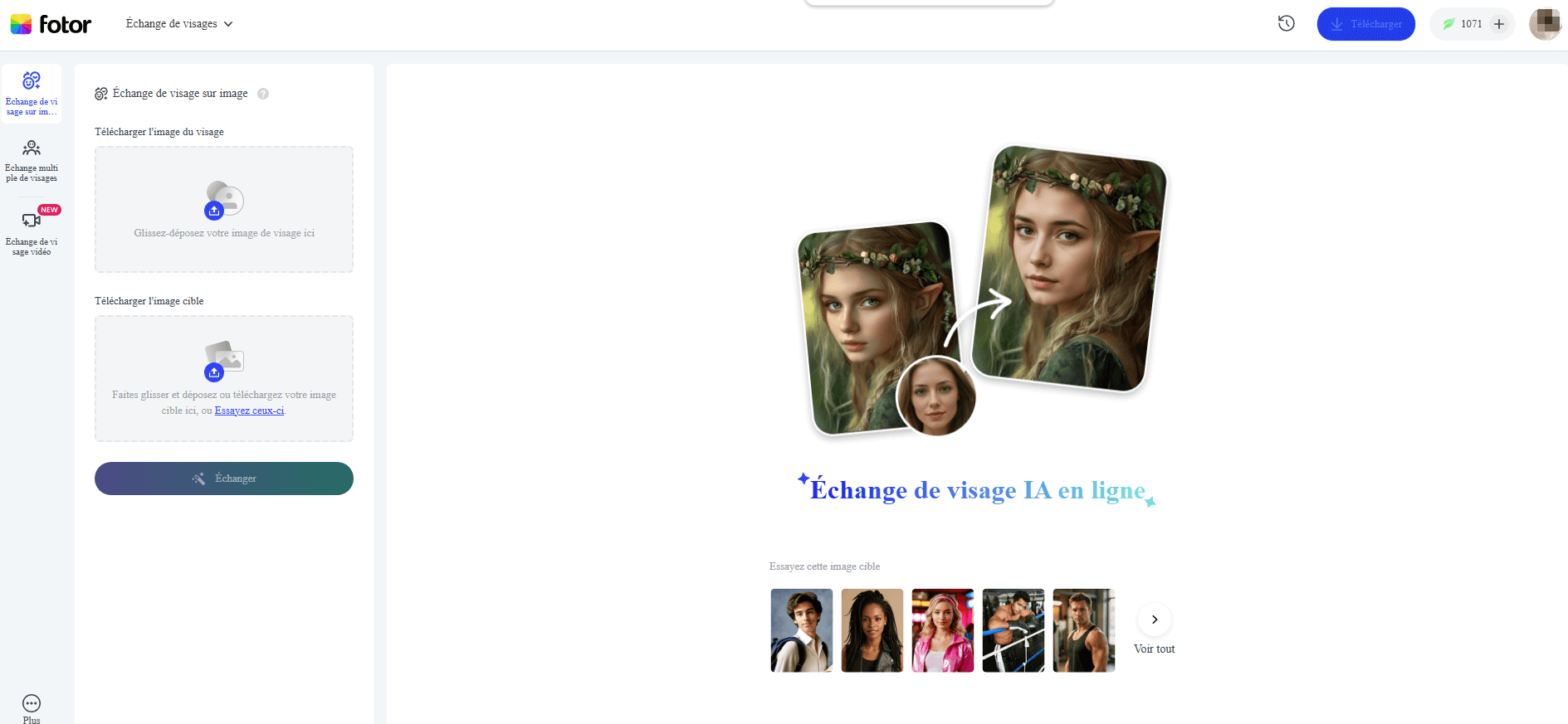 echange de visage avec fotor