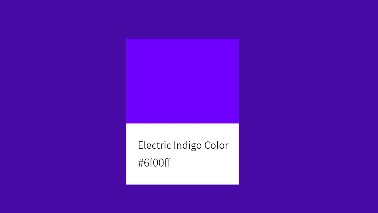 electric indigo color 6f00ff