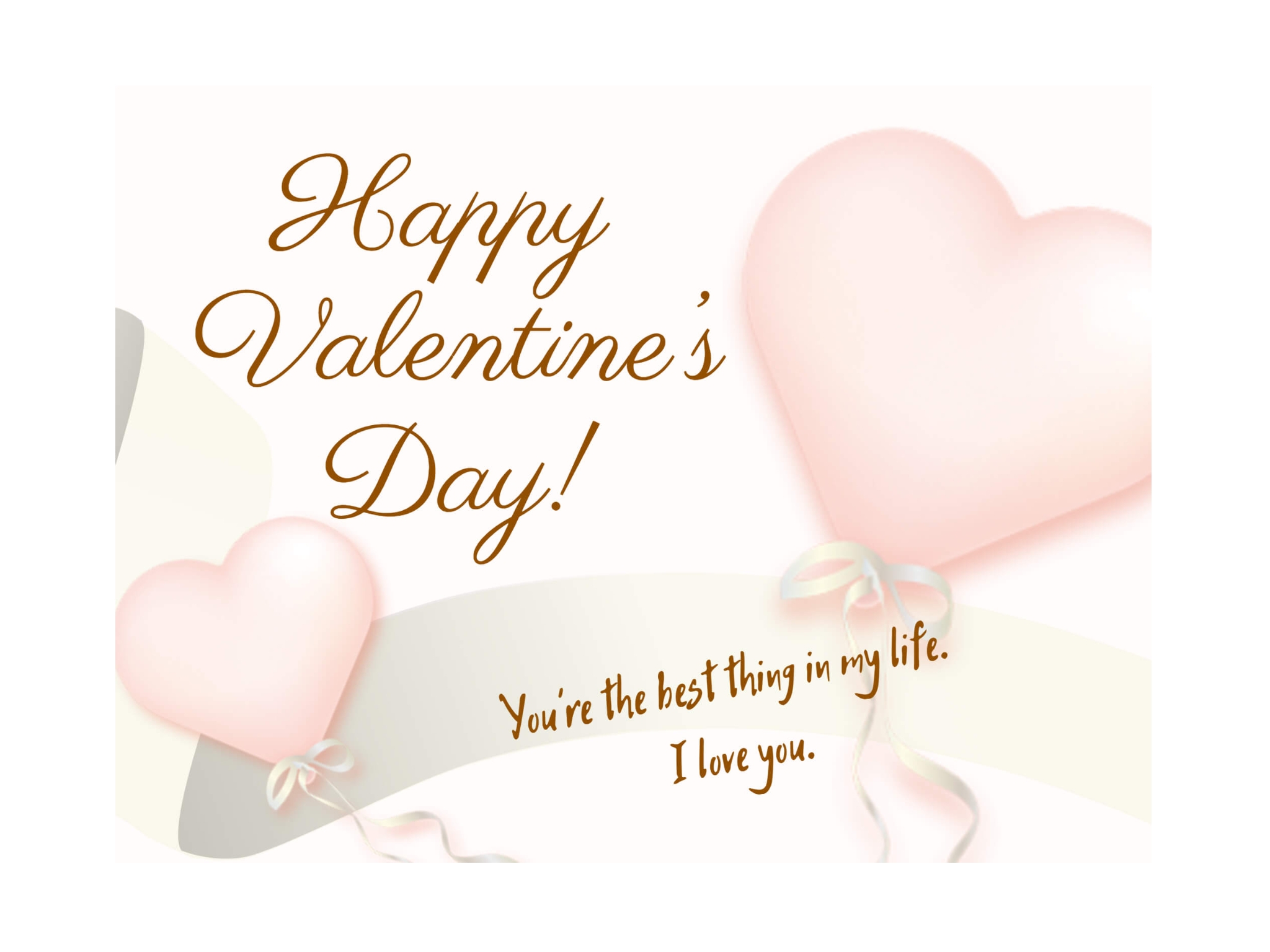 elegant pink heart Valentines day card
