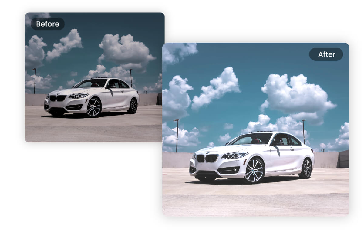 enhance a car image with Fotor's car photo editor