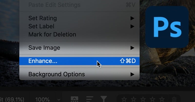 enhance option in photoshop