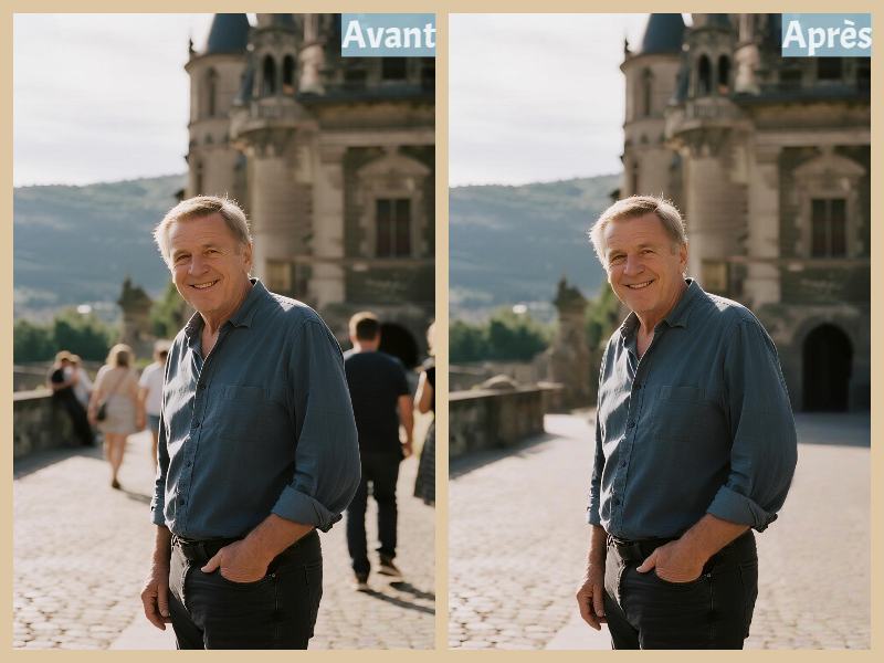 enlever des personnes sur une photo de voyage