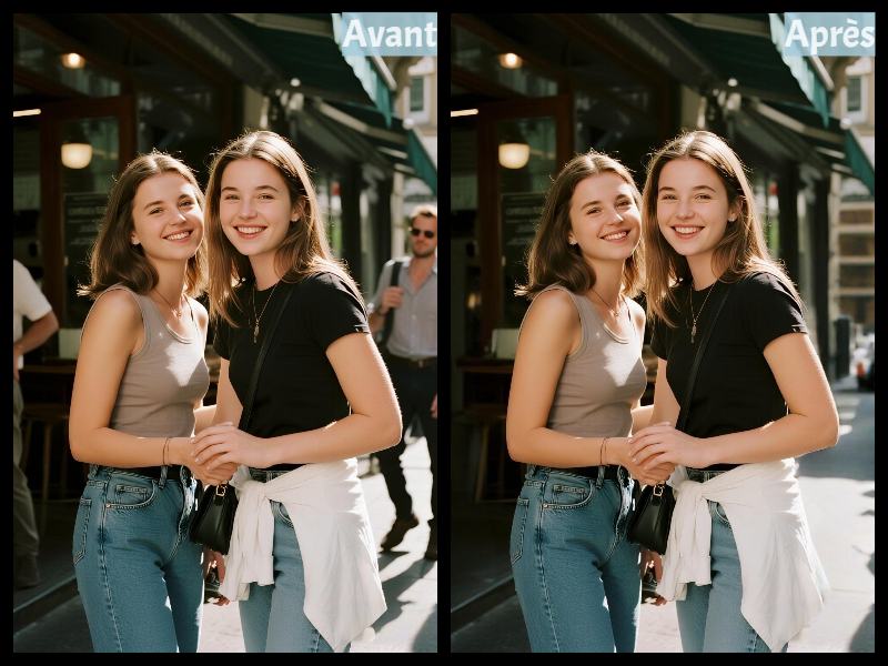 enlever une personne sur une photo de groupe pour protéger la vie privée de chaque personne