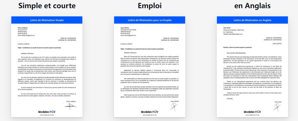 exemples de lettre de motivation avec modelesdecv