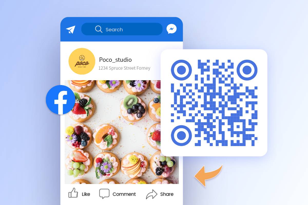 facebook post page with qr code