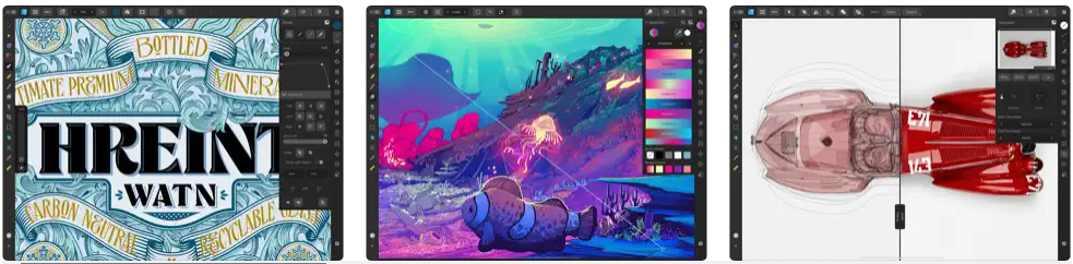 features of affinity designer ipad