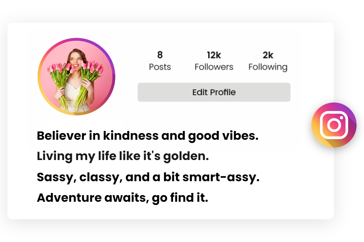female instagram profile with classy instagram bio for girls