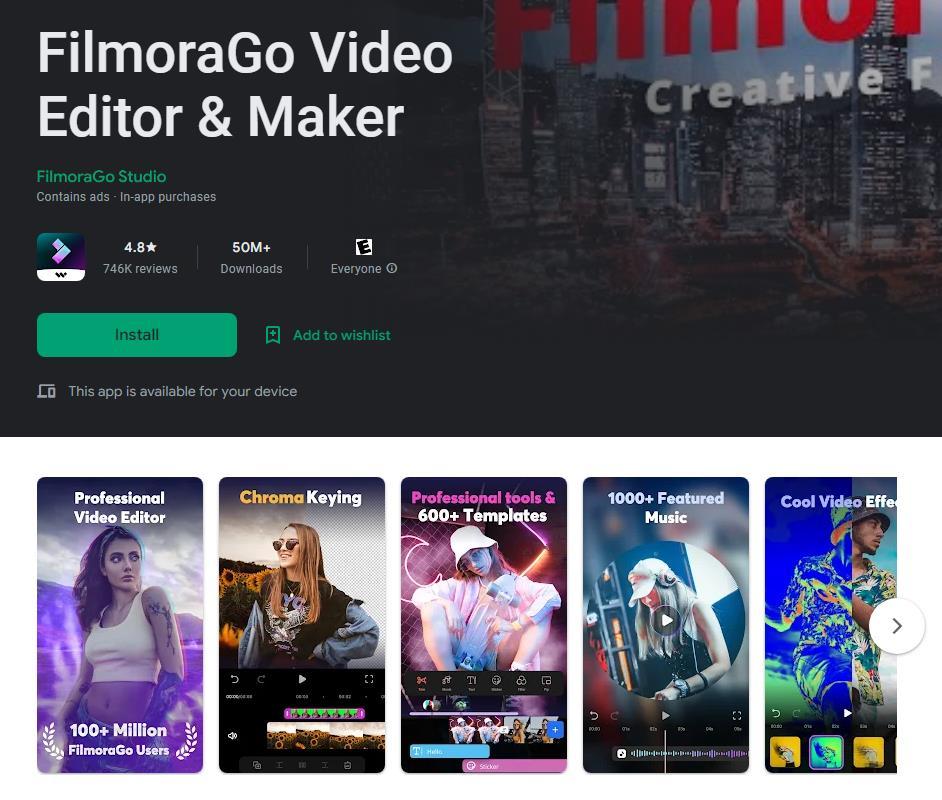 filmorago video editing app