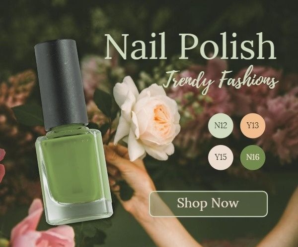Flower Nail Polish Sale Large Rectangle Template