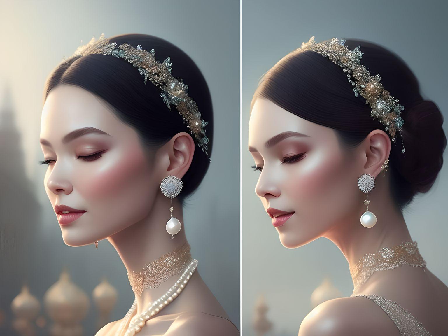 Beautiful pearl earrings showcase delicate and elegant