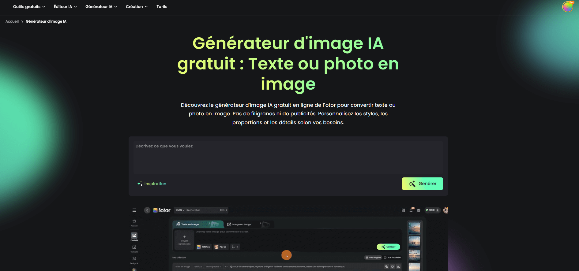 fotor generateur image ia