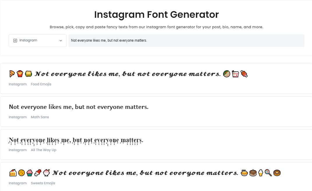 fotor instagram font generator