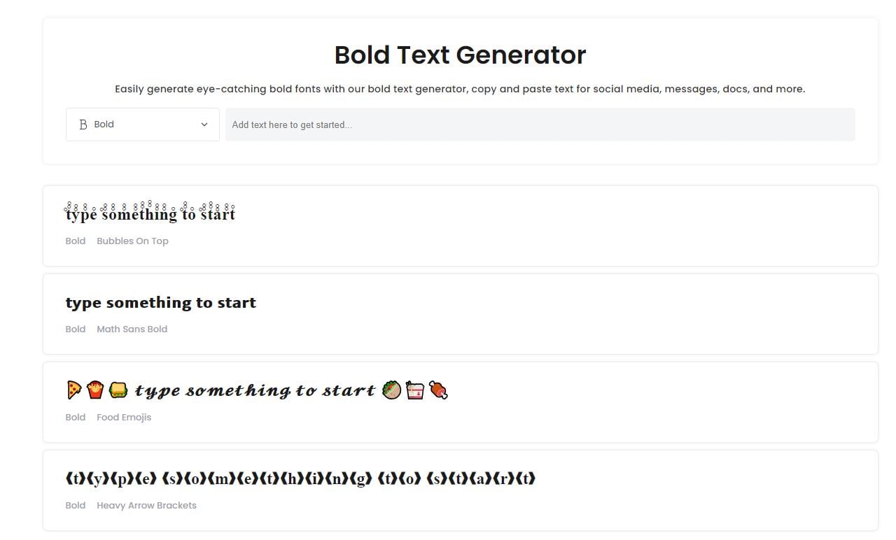 fotor online bold text generator tool page