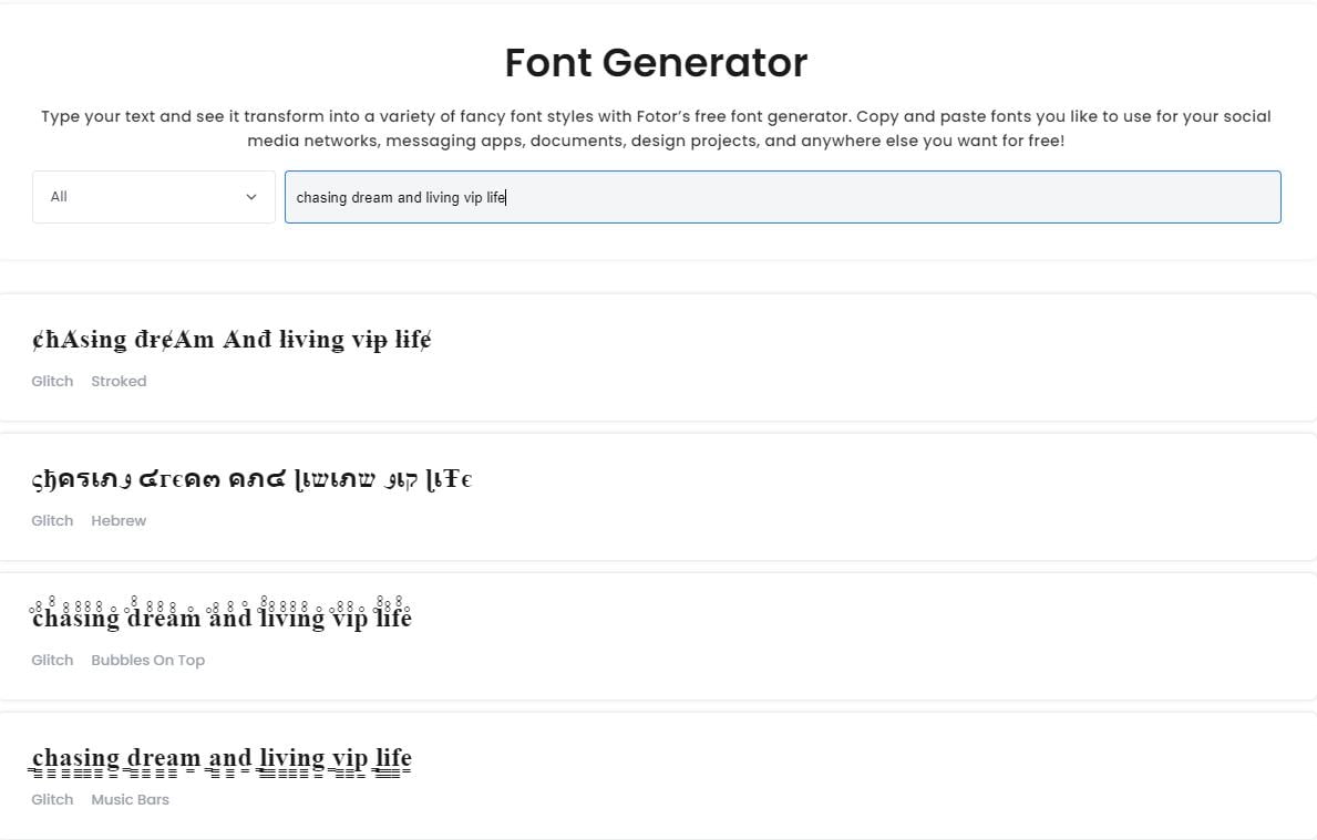 fotor online font generator
