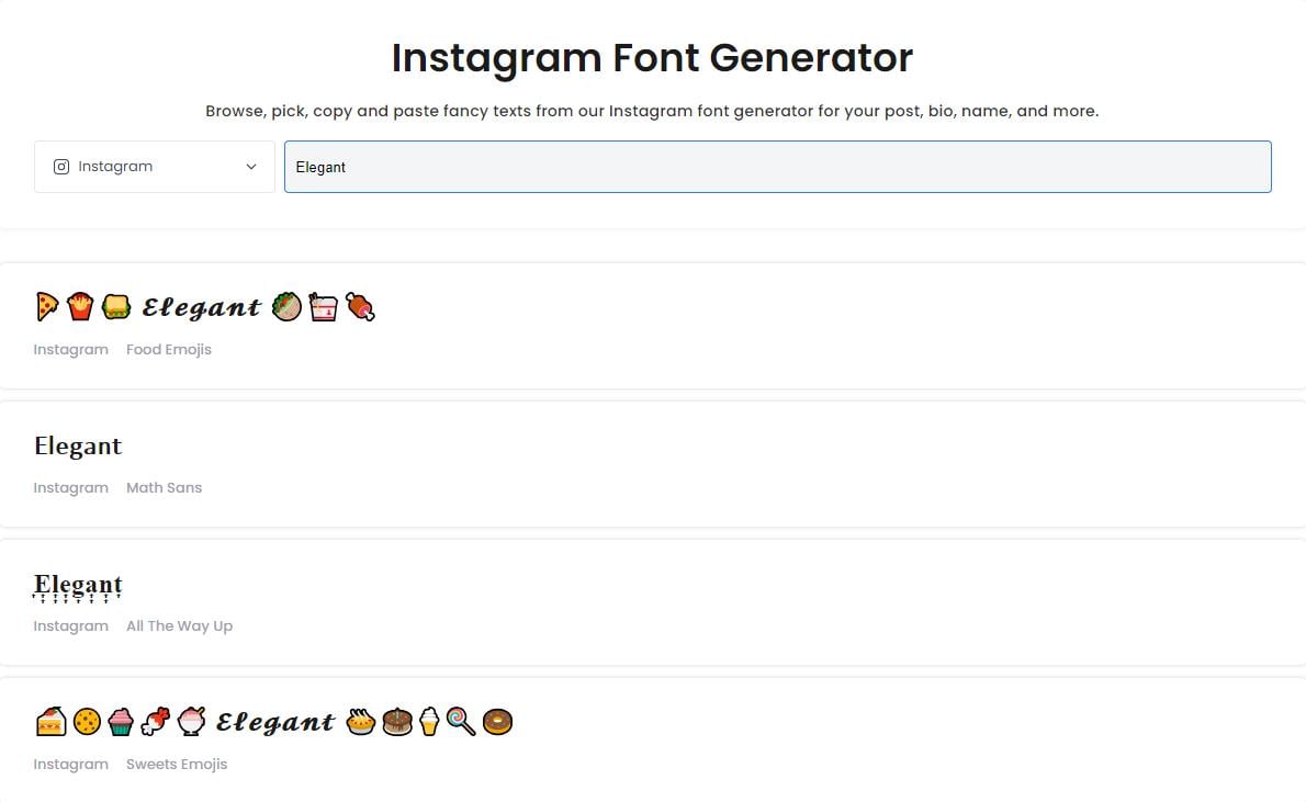 fotor online instagram bio font generator