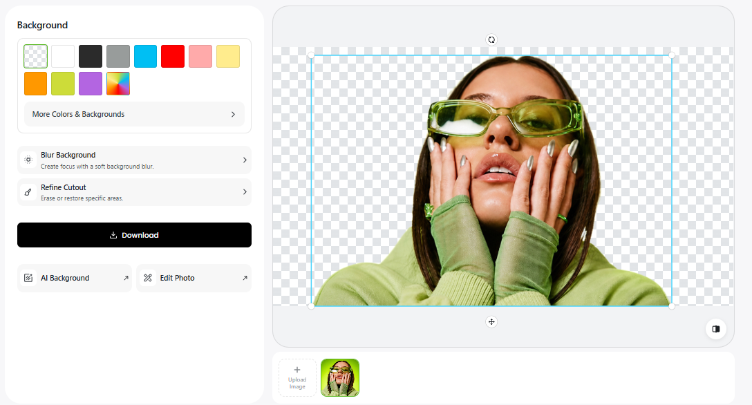 fotor background remover remove a green background portrait picture test