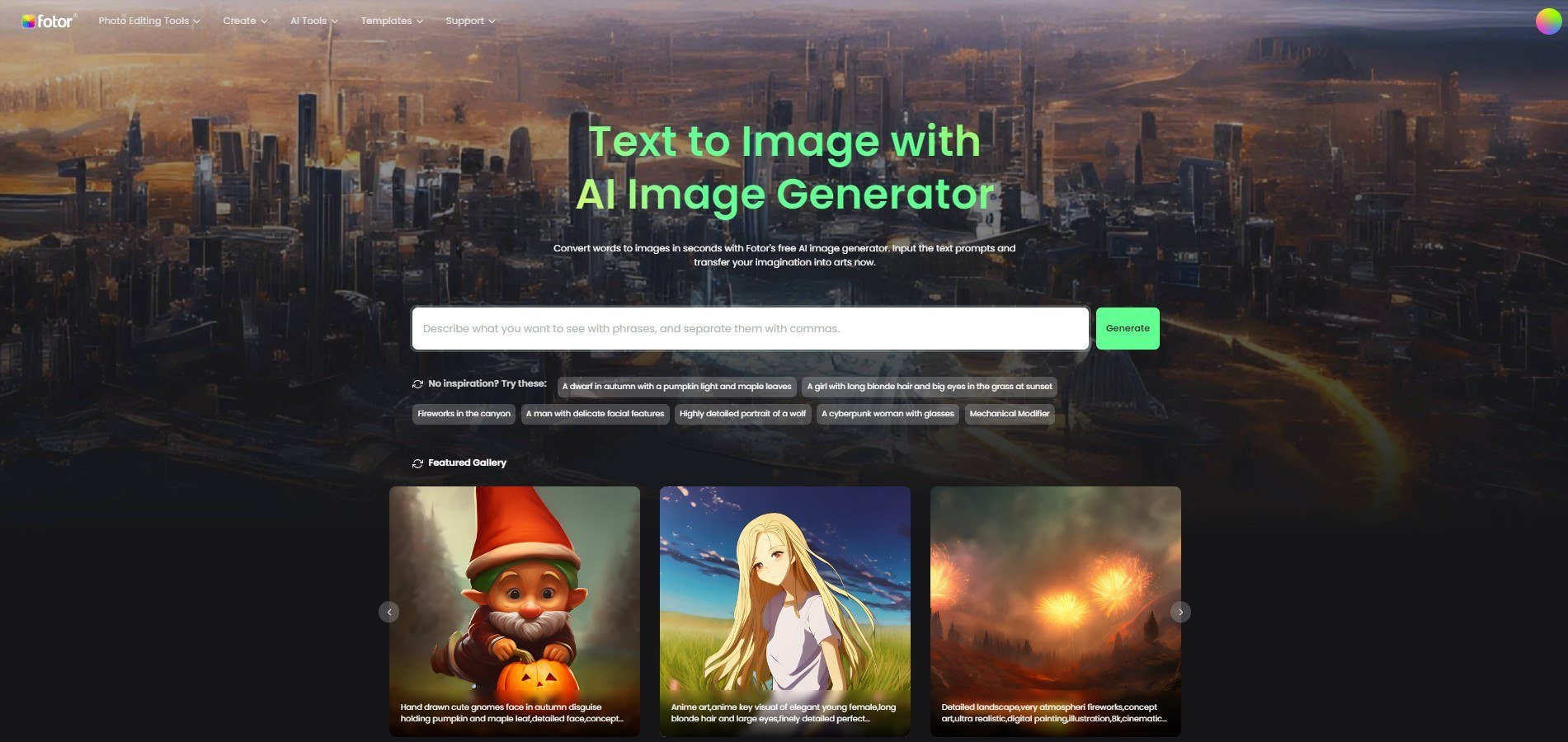 fotor text to image with ai image generator