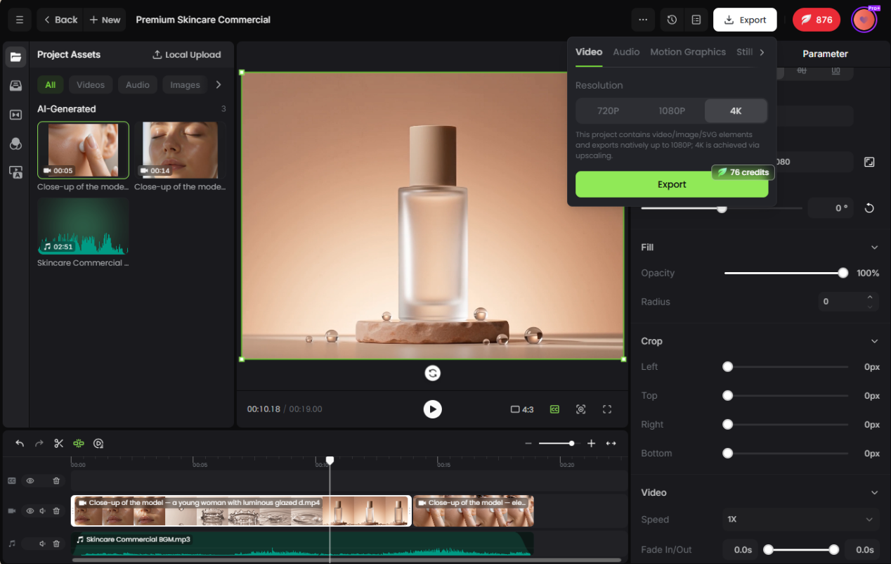 fotor video agent allows you to edit the finished video