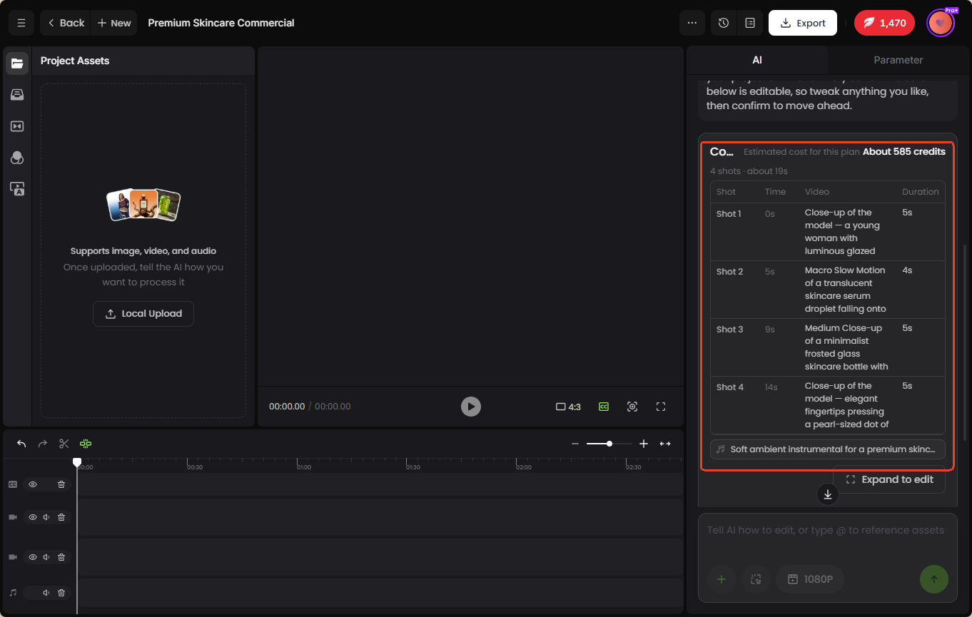 fotor video agent generate a script based on your prompt