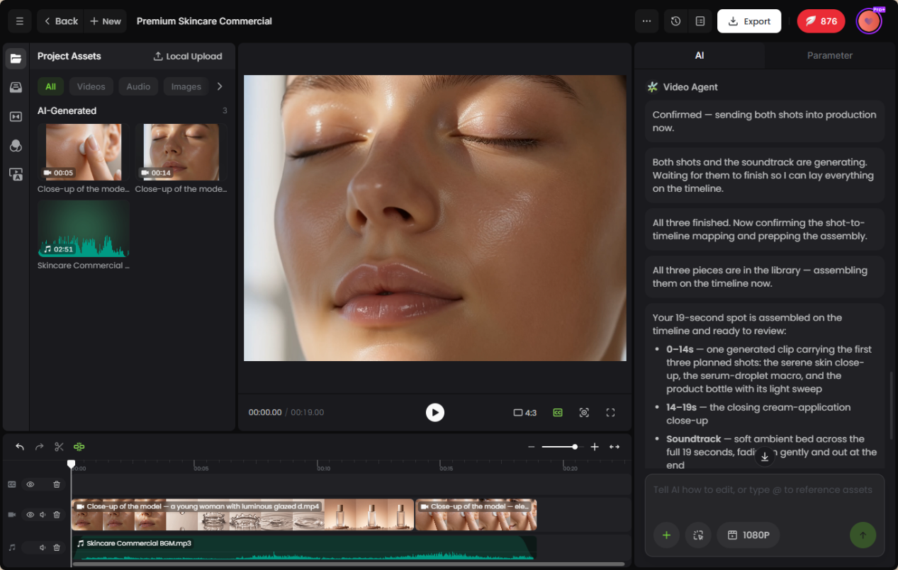 fotor video agent generate relevant scenes based on your confirmed script