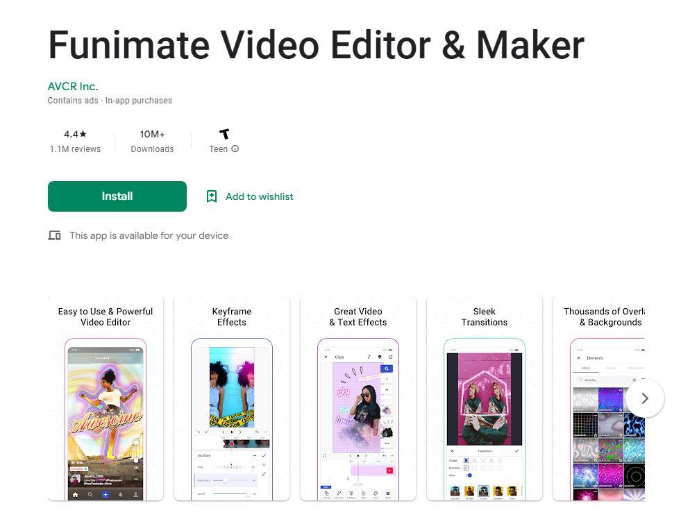 funimate video editing app