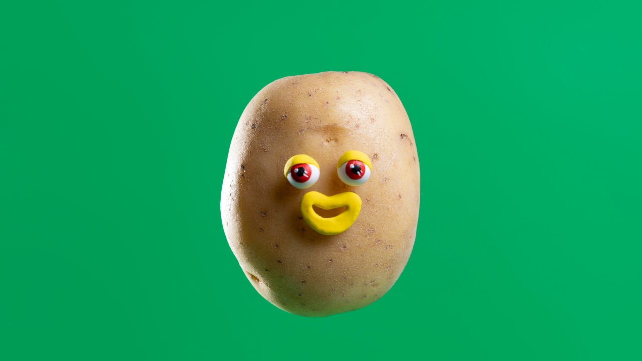 funny zoom background of a green potato