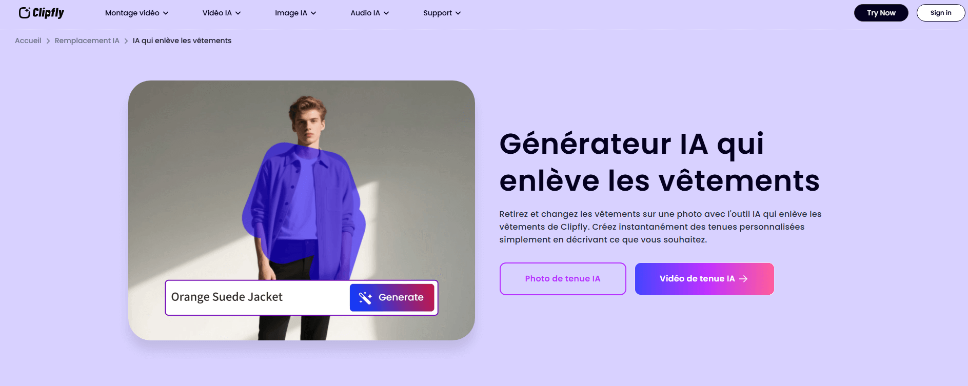 generateur ia qui enleve les vetements avec clipfly