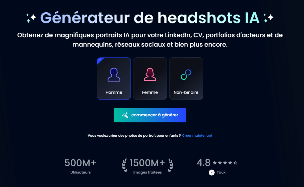 generer une photo de linkedin ia avec fotor