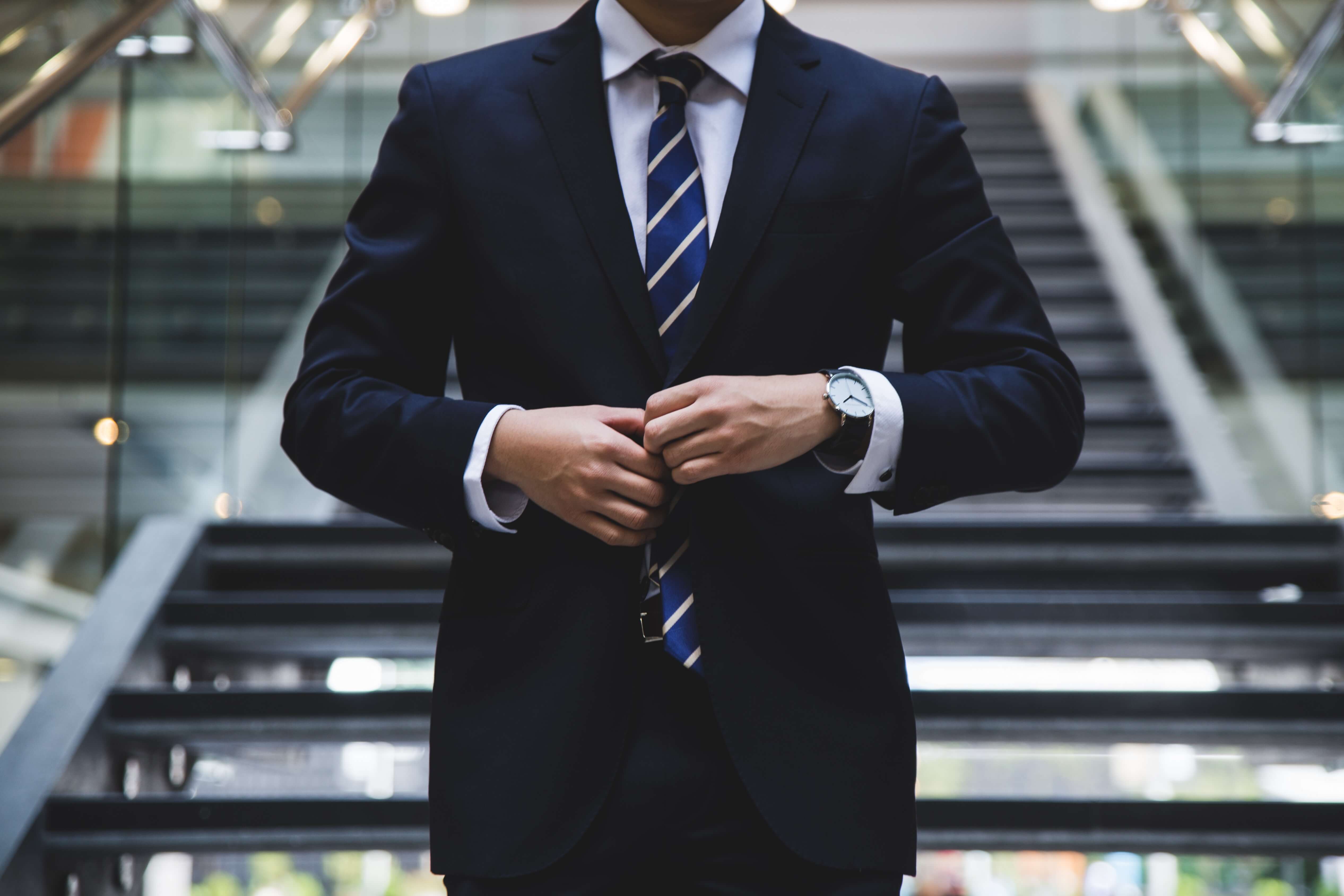 A man in a fitted suit