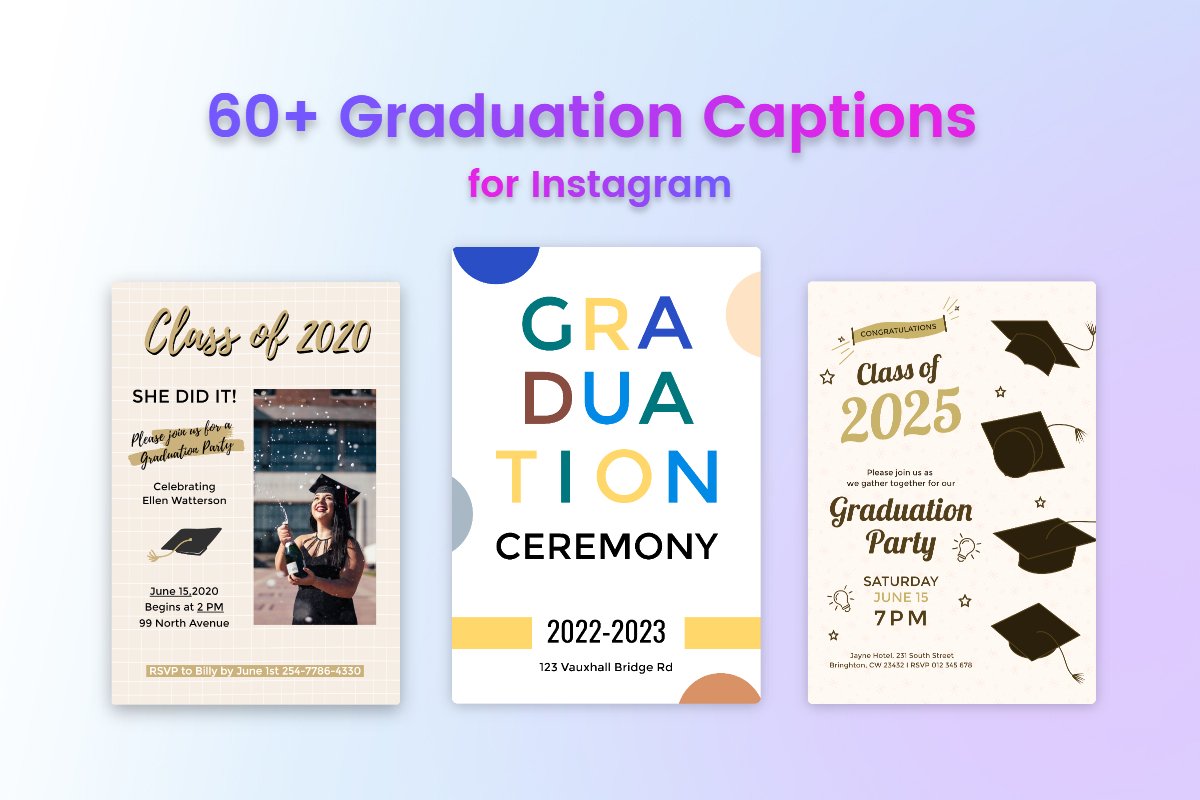 three graduation poster templates of fotor