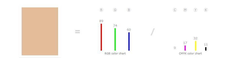 grb information of nude color e3bc9a