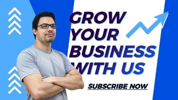 White And Blue Business Tips Video Cover Youtube Thumbnail